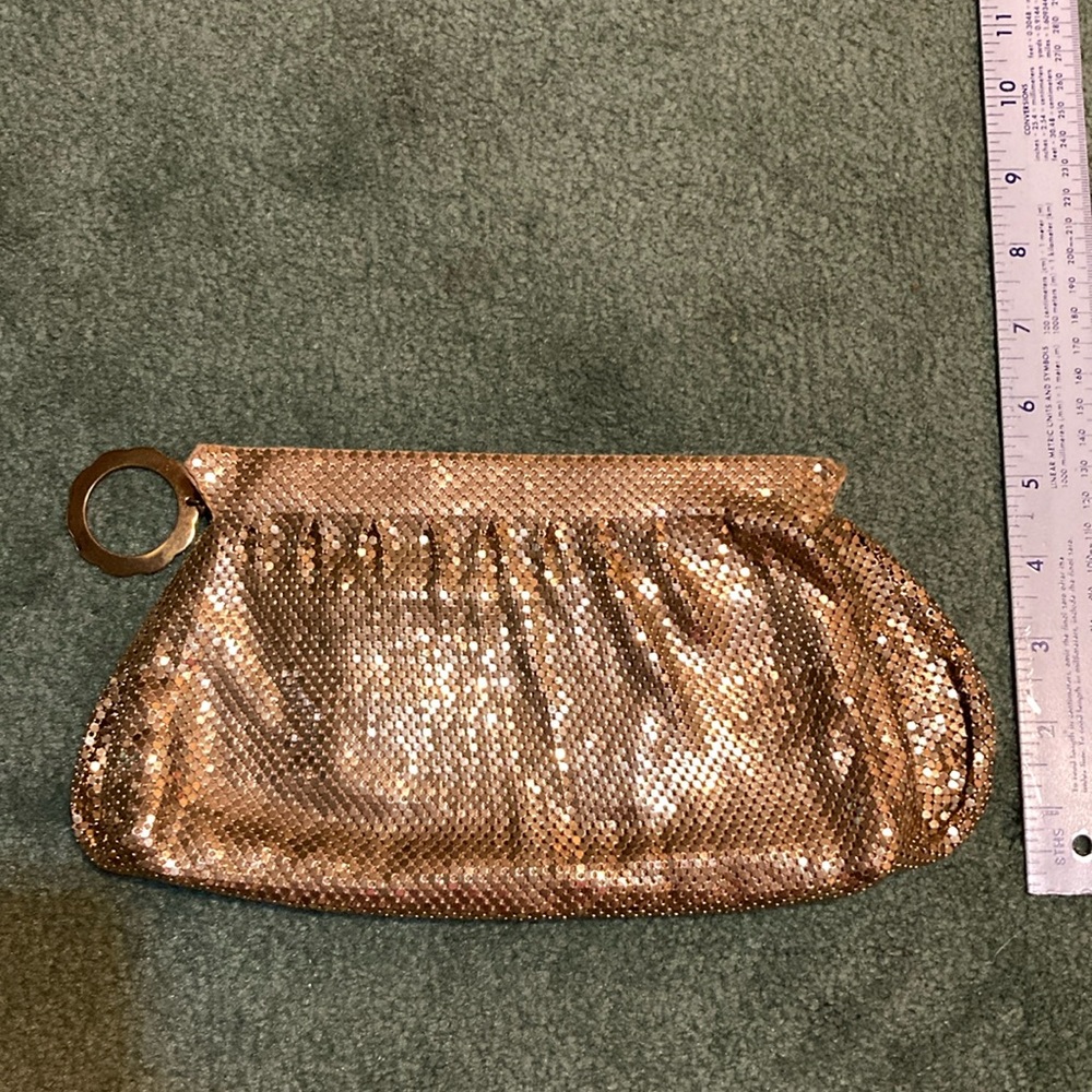 Vintage Whiting & Davis Gold Mesh Evening Bag Clutch